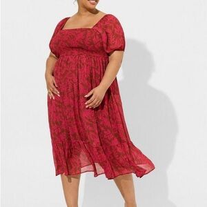 torrid Floral Square-Neck Midi Dress 2X